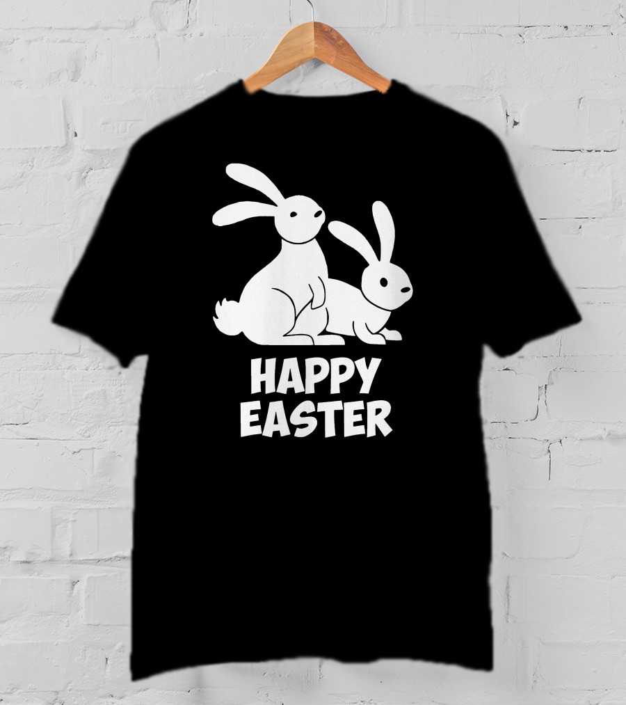 Happy Easter Bunnies Rabbit Pair T-Shirt