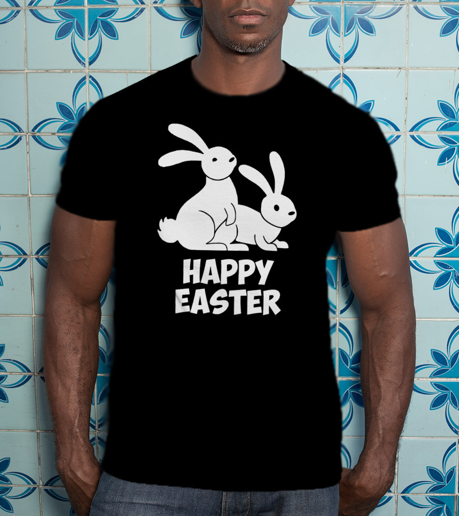 Happy Easter Bunnies Rabbit Pair T-Shirt