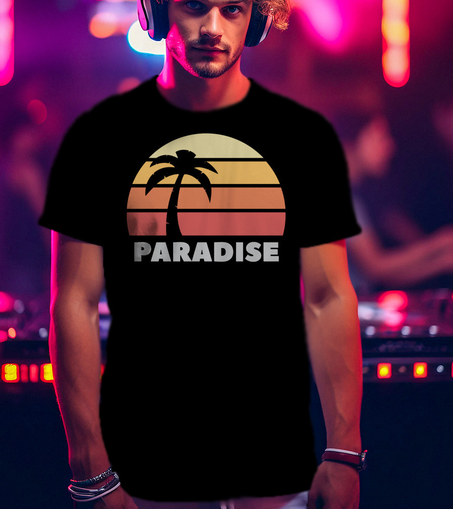 Paradise Sunset Island Palm Tree T-Shirt