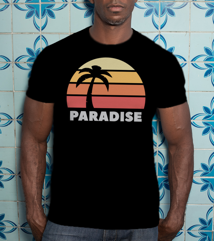 Paradise Sunset Island Palm Tree T-Shirt
