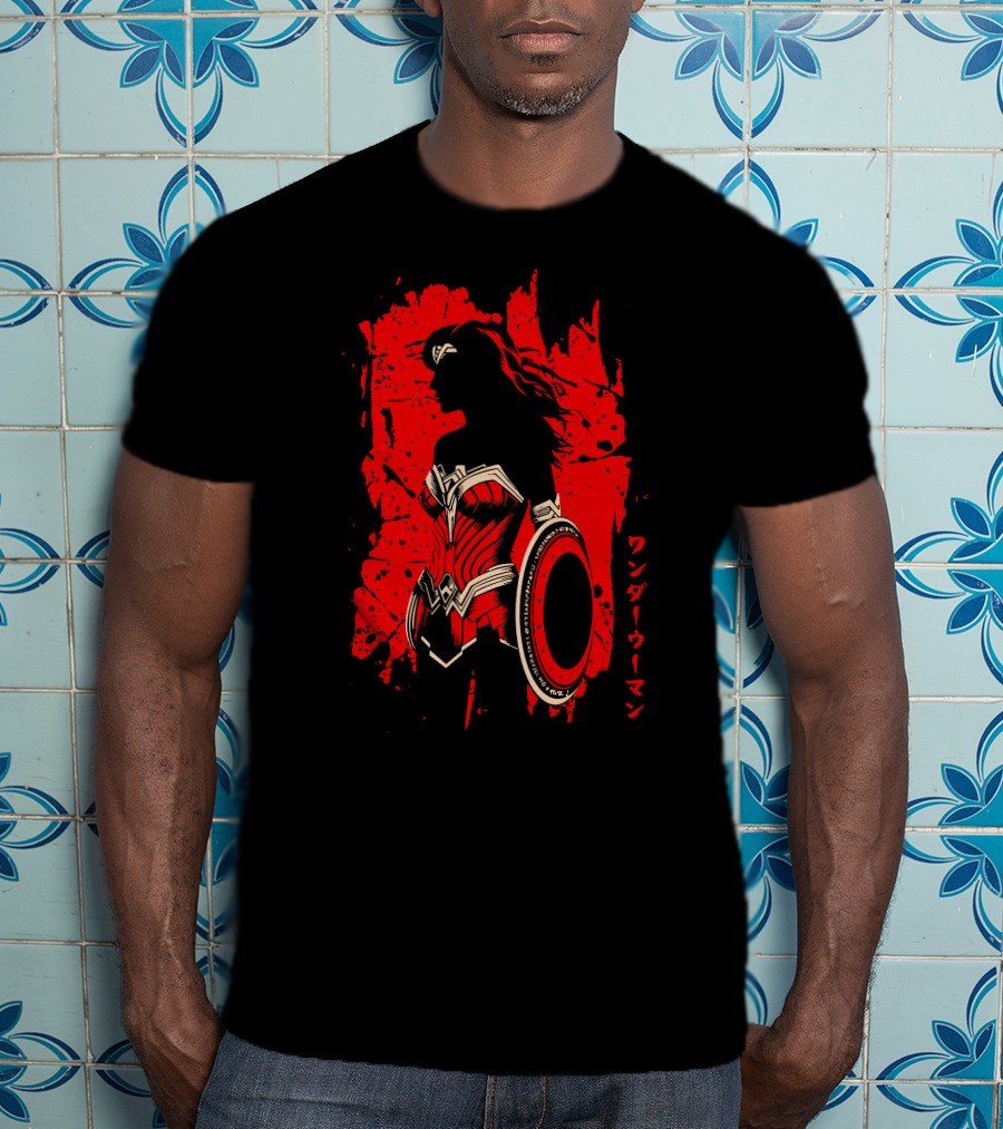 Wonder Woman Red Silhouette Stain T-Shirt