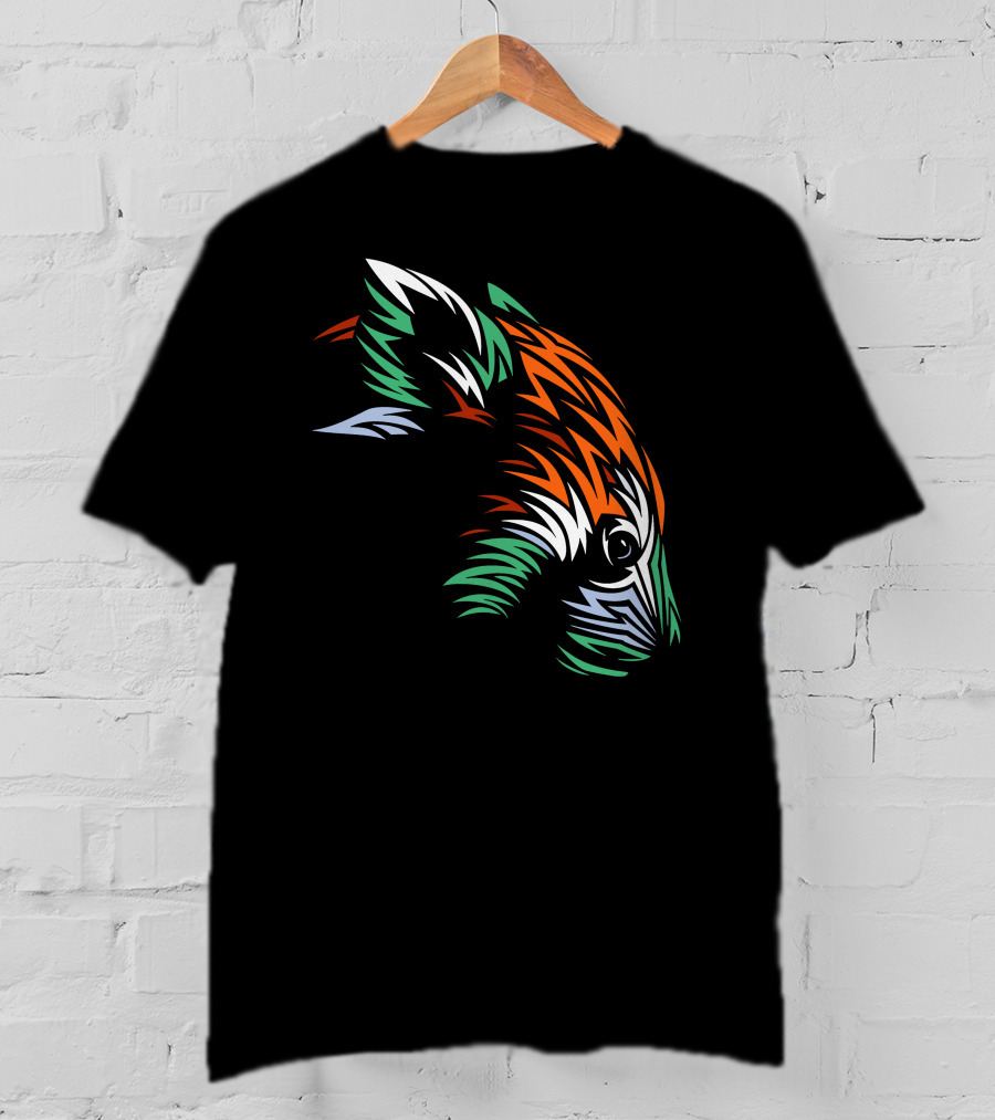 Tribal Red Panda Abstract Head T-Shirt