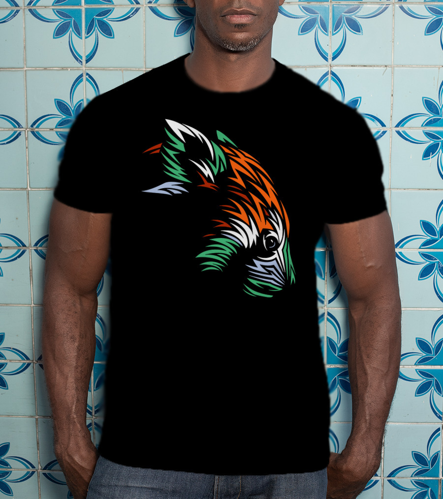 Tribal Red Panda Abstract Head T-Shirt