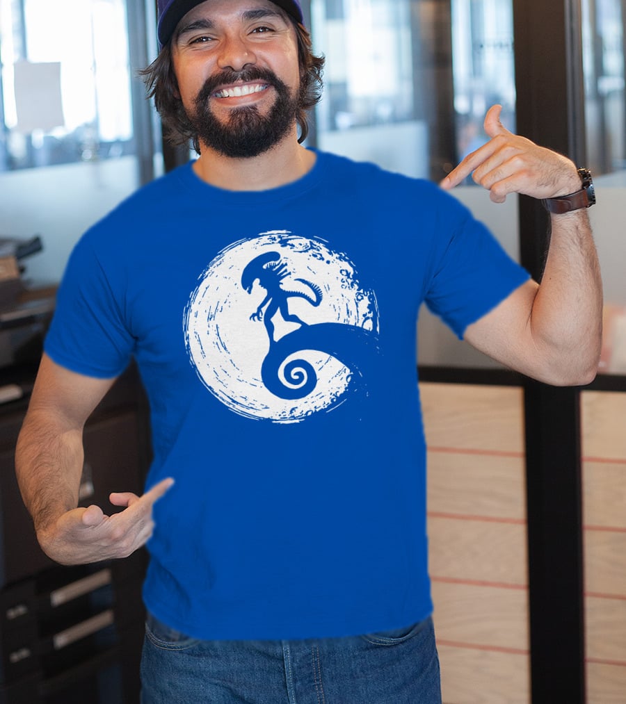 Nightmare On LV 426 Alien Meets Spiral Moon Scene T-Shirt