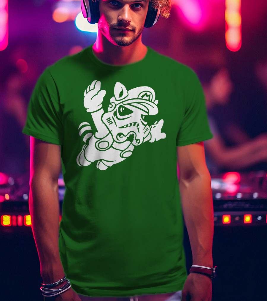 Tanooki Trooper Mashup M Helmet Raccoon Tail T-Shirt