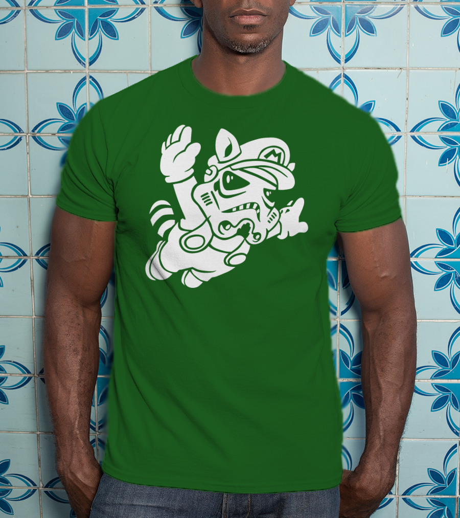 Tanooki Trooper Mashup M Helmet Raccoon Tail T-Shirt