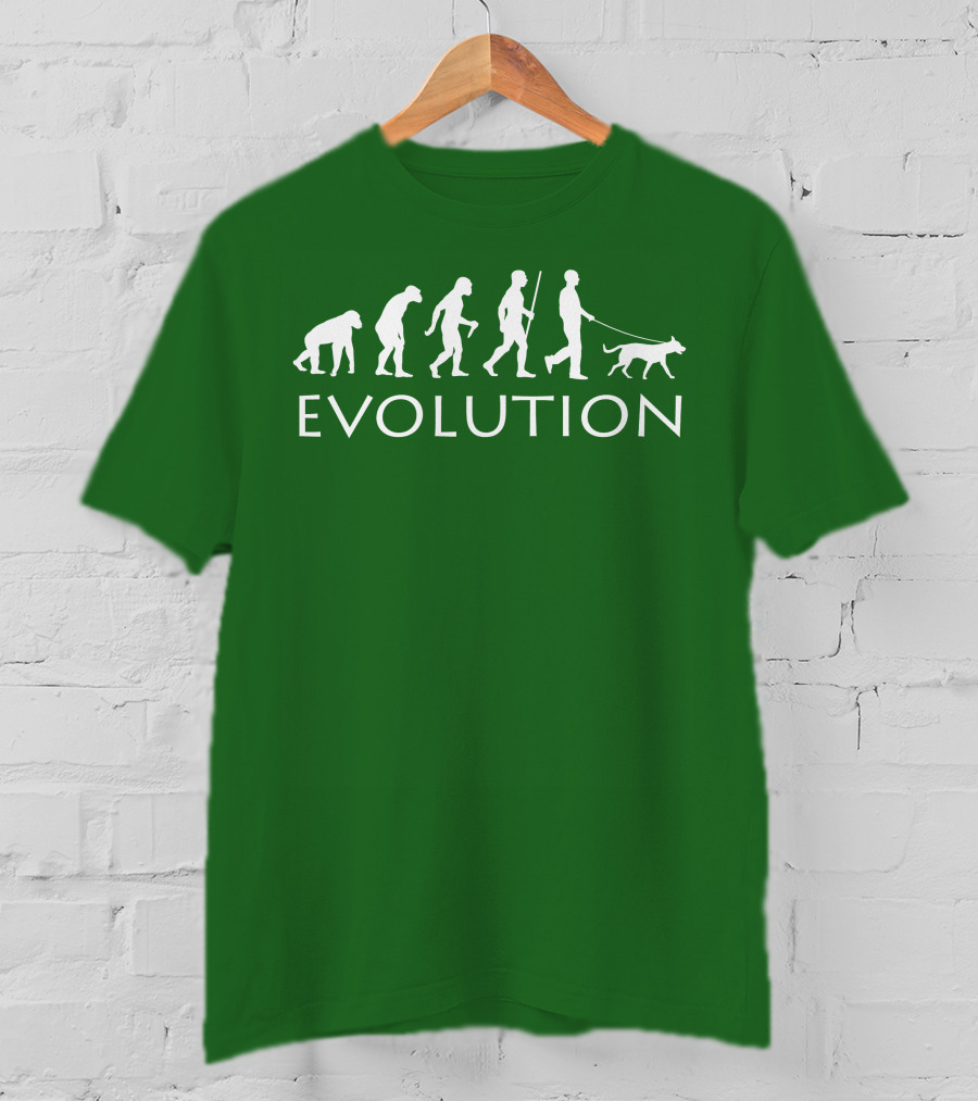 Evolution Human Dog Walker Progression Steps T-Shirt