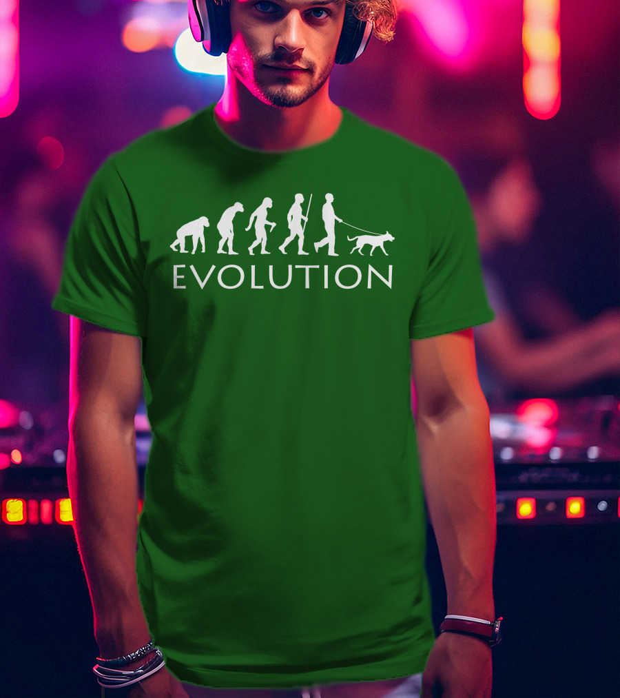 Evolution Human Dog Walker Progression Steps T-Shirt