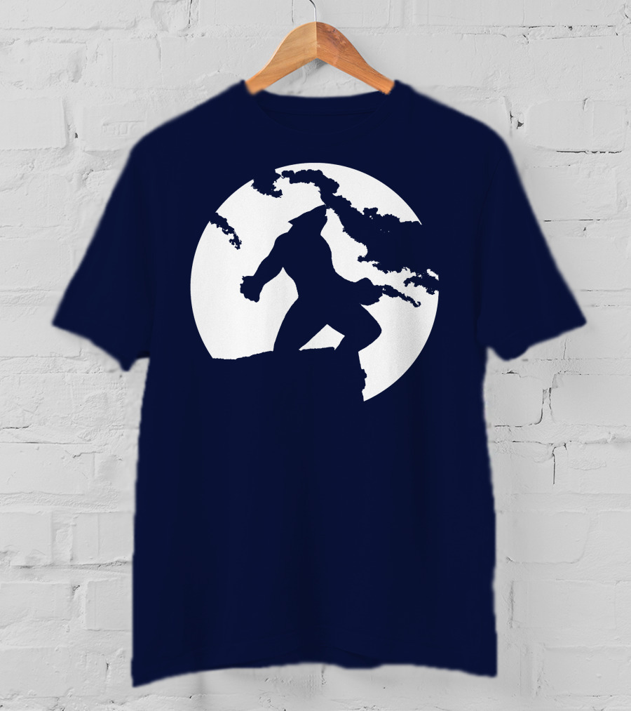 Wolf Standing Boldly Against The Moon Edge T-Shirt