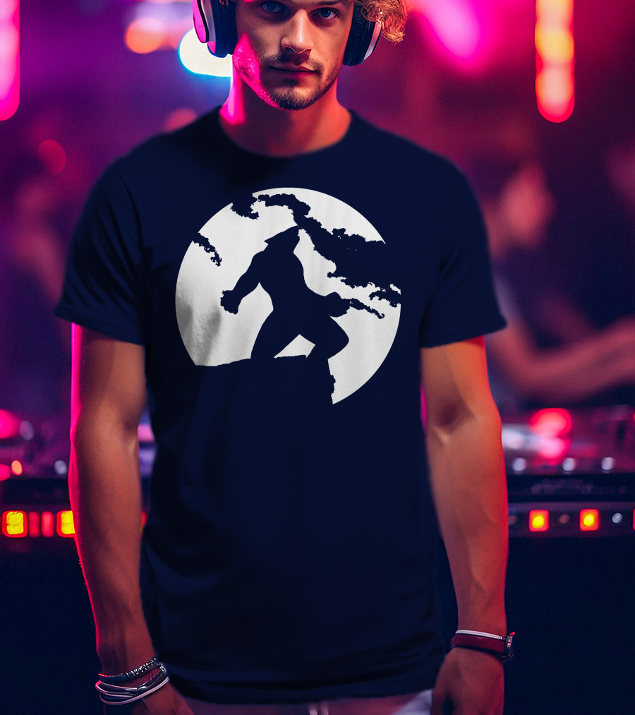 Wolf Standing Boldly Against The Moon Edge T-Shirt