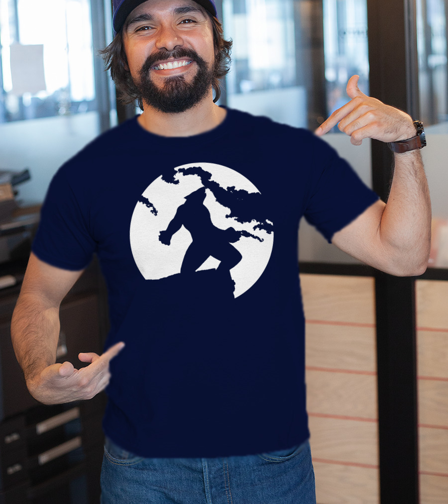 Wolf Standing Boldly Against The Moon Edge T-Shirt