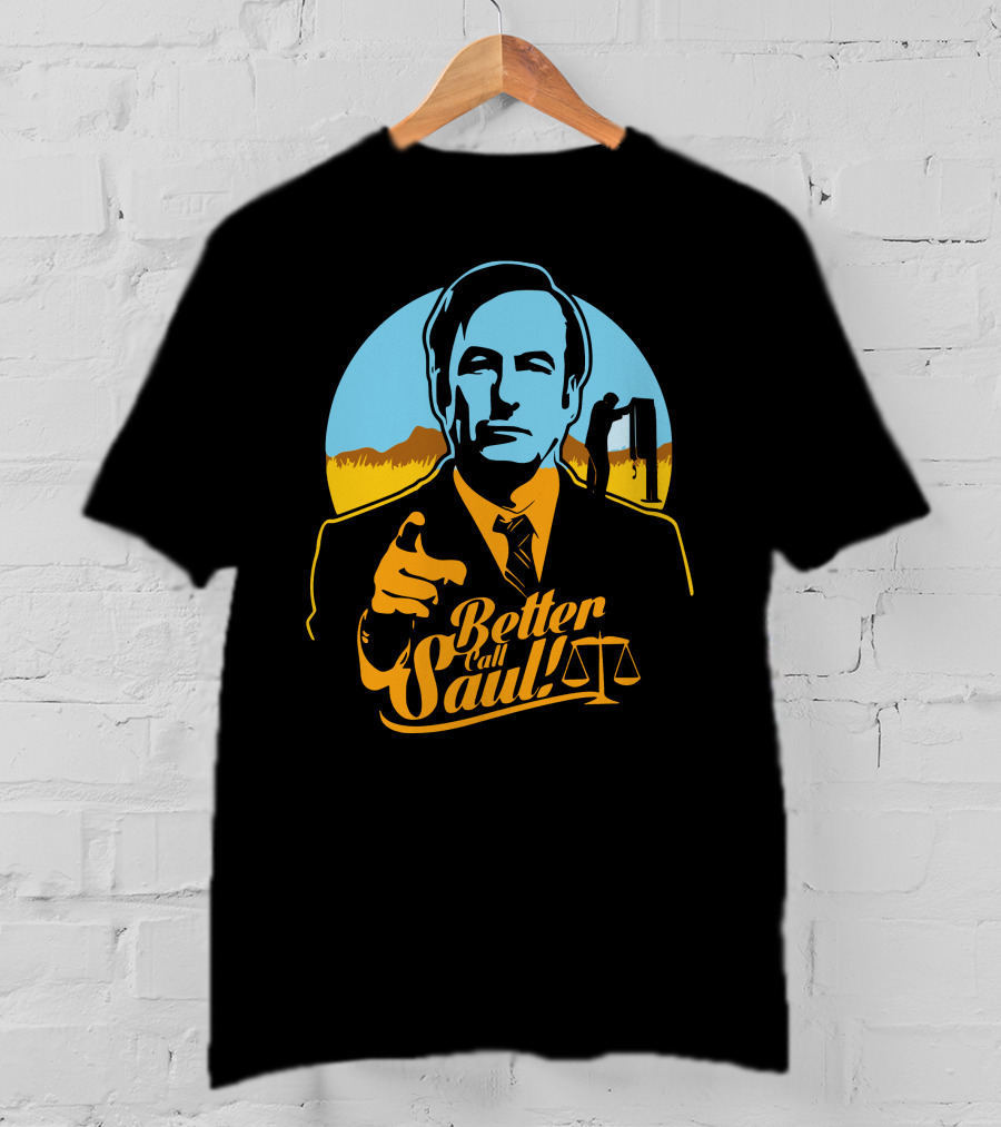 Better Call Saul Vintage Style Lawyer Silhouette With Scales Of Justice T-Shirt