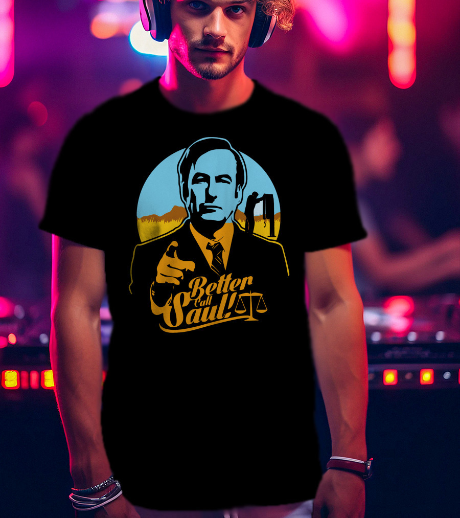 Better Call Saul Vintage Style Lawyer Silhouette With Scales Of Justice T-Shirt