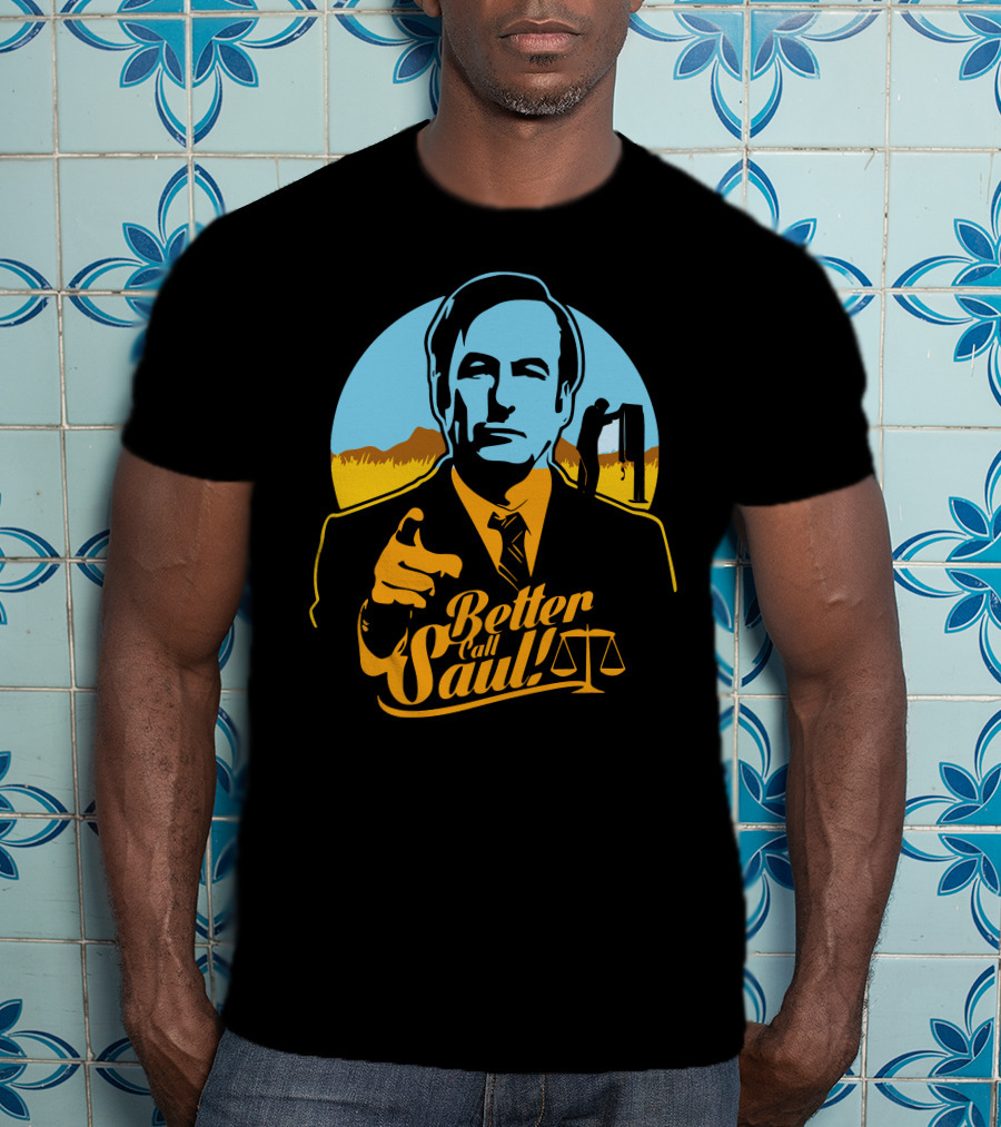 Better Call Saul Vintage Style Lawyer Silhouette With Scales Of Justice T-Shirt