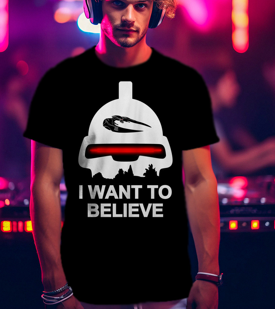 I Want To Believe Cylon Raider Battlestar Galactica T-Shirt