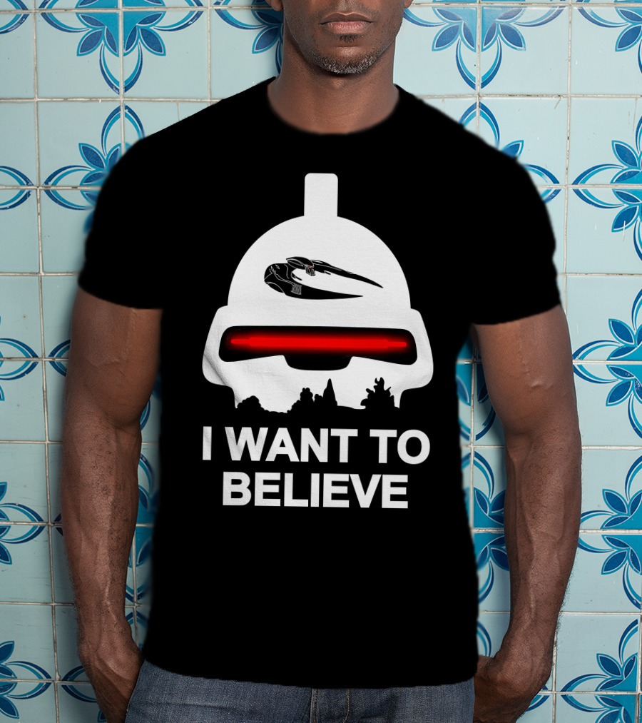 I Want To Believe Cylon Raider Battlestar Galactica T-Shirt