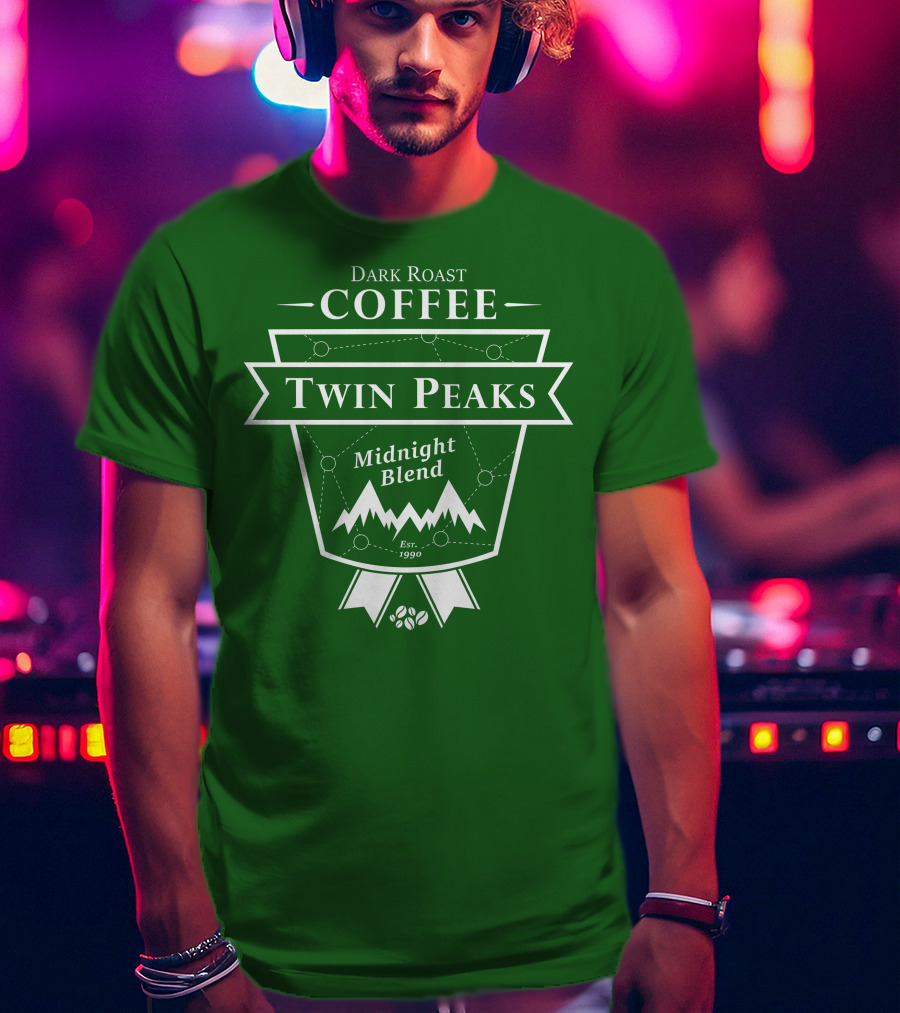 Twin Peaks Coffee Dark Roast Midnight Blend Est. 1990 T-Shirt