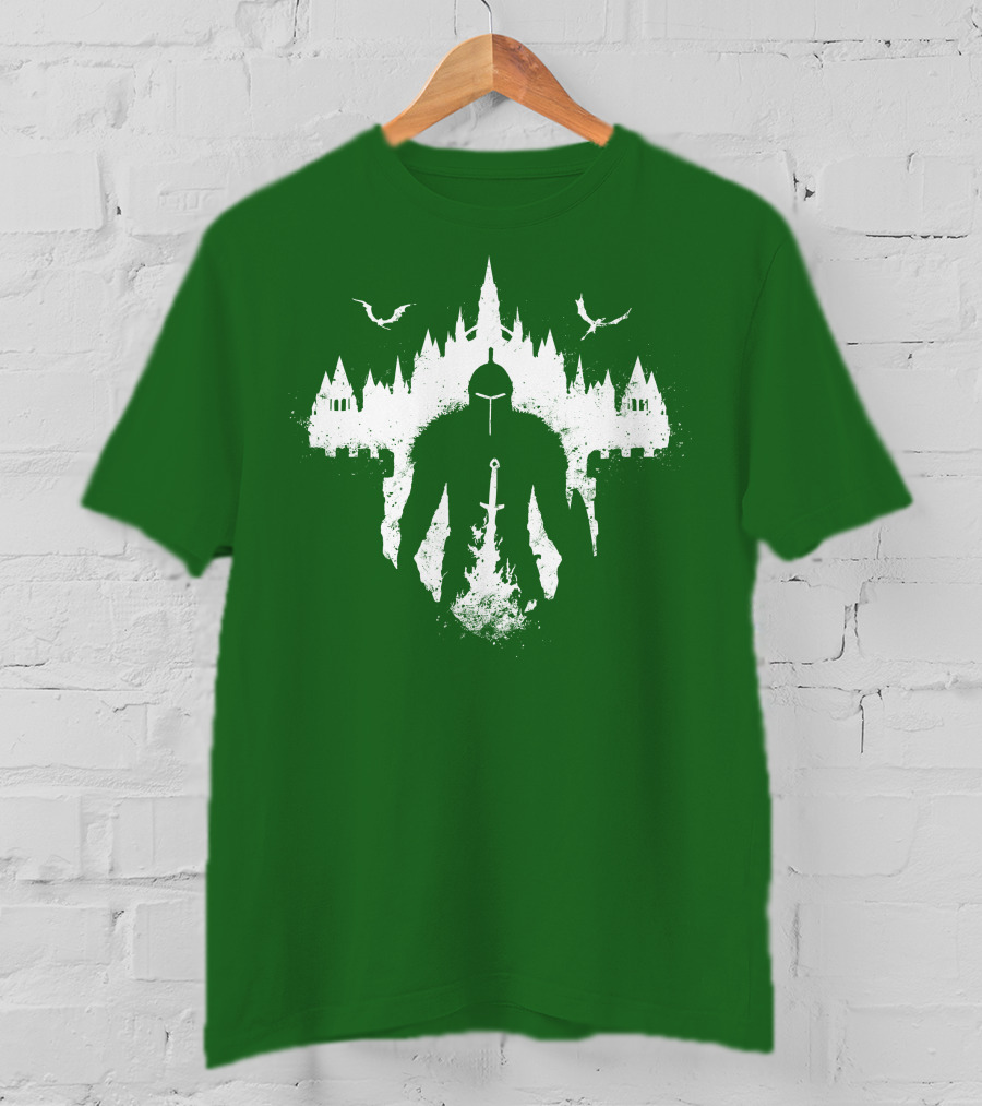 Warrior Soul Medieval Knight Silhouette With Sword And Castle In Background T-Shirt