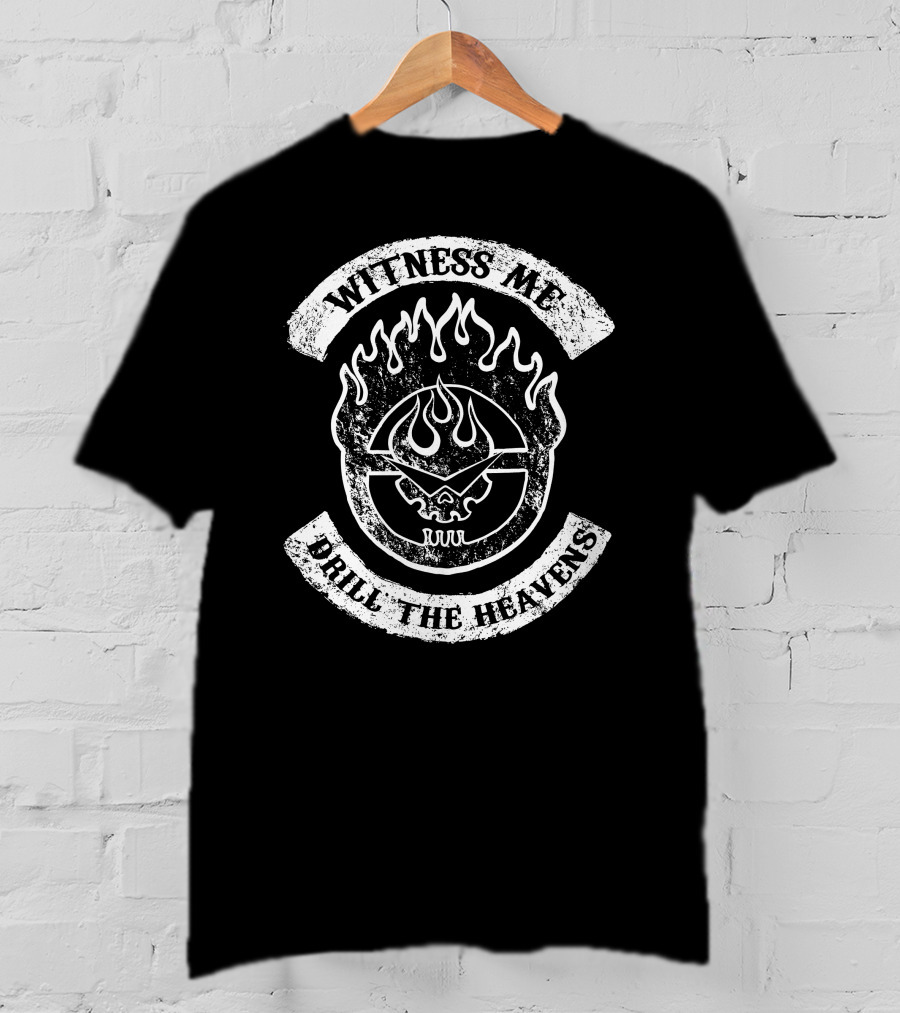 Witness Me Drill The Heavens Flame Skull T-Shirt