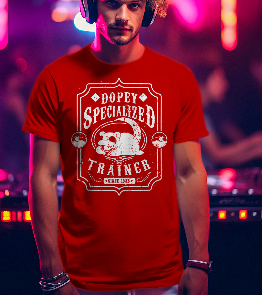 Dopey Specialized Trainer Slowpoke Since 1996 Pokéball Red Badge T-Shirt