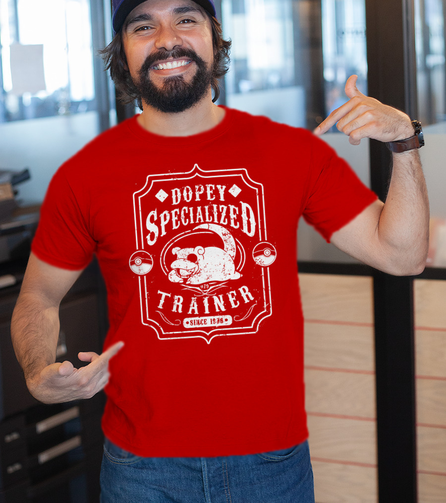 Dopey Specialized Trainer Slowpoke Since 1996 Pokéball Red Badge T-Shirt
