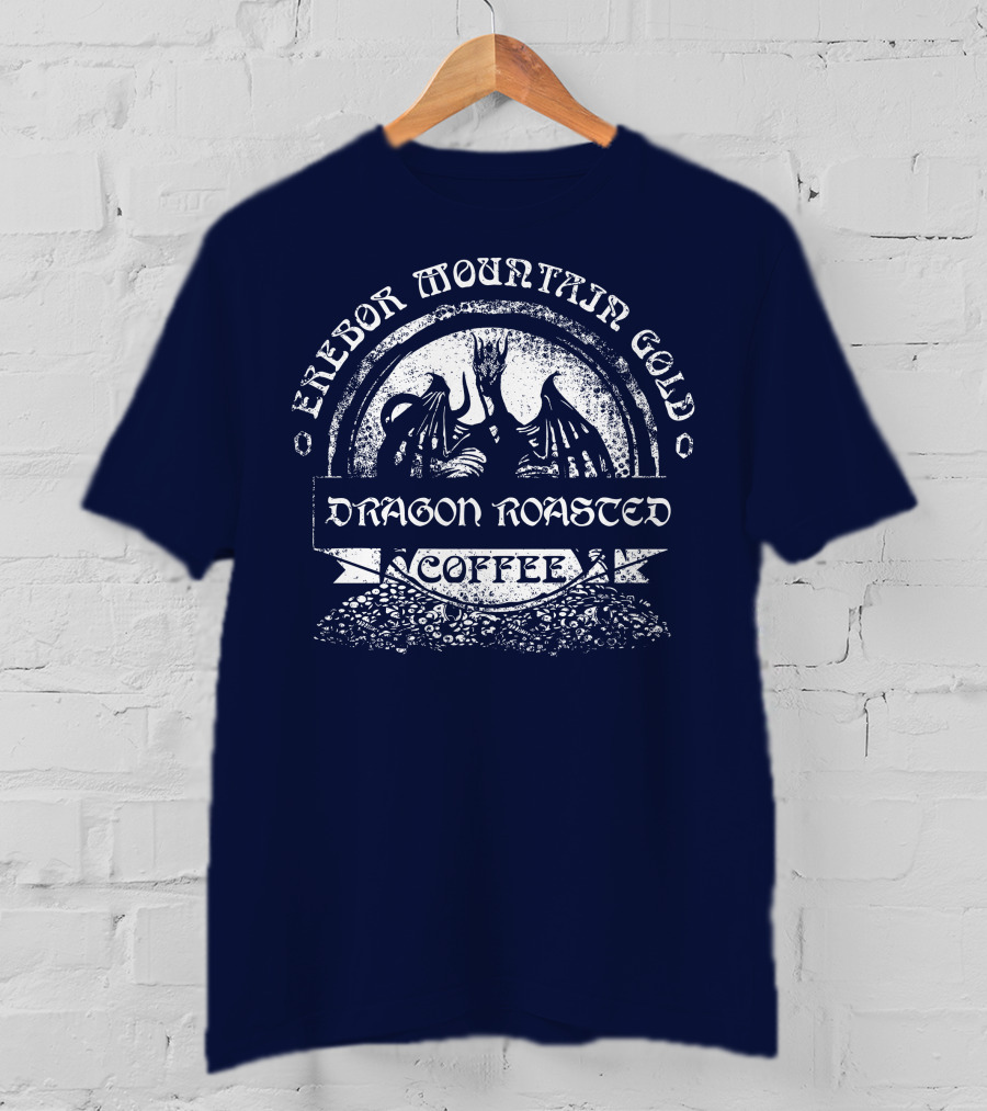 Erebor Mountain Gold Dragon Roasted Coffee T-Shirt