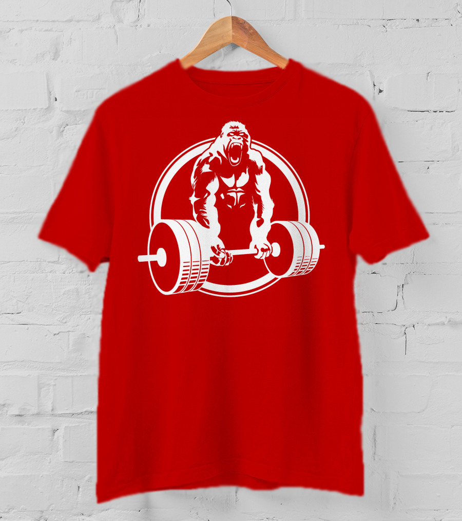 Gorilla Lifting Power Barbell Strength T-Shirt
