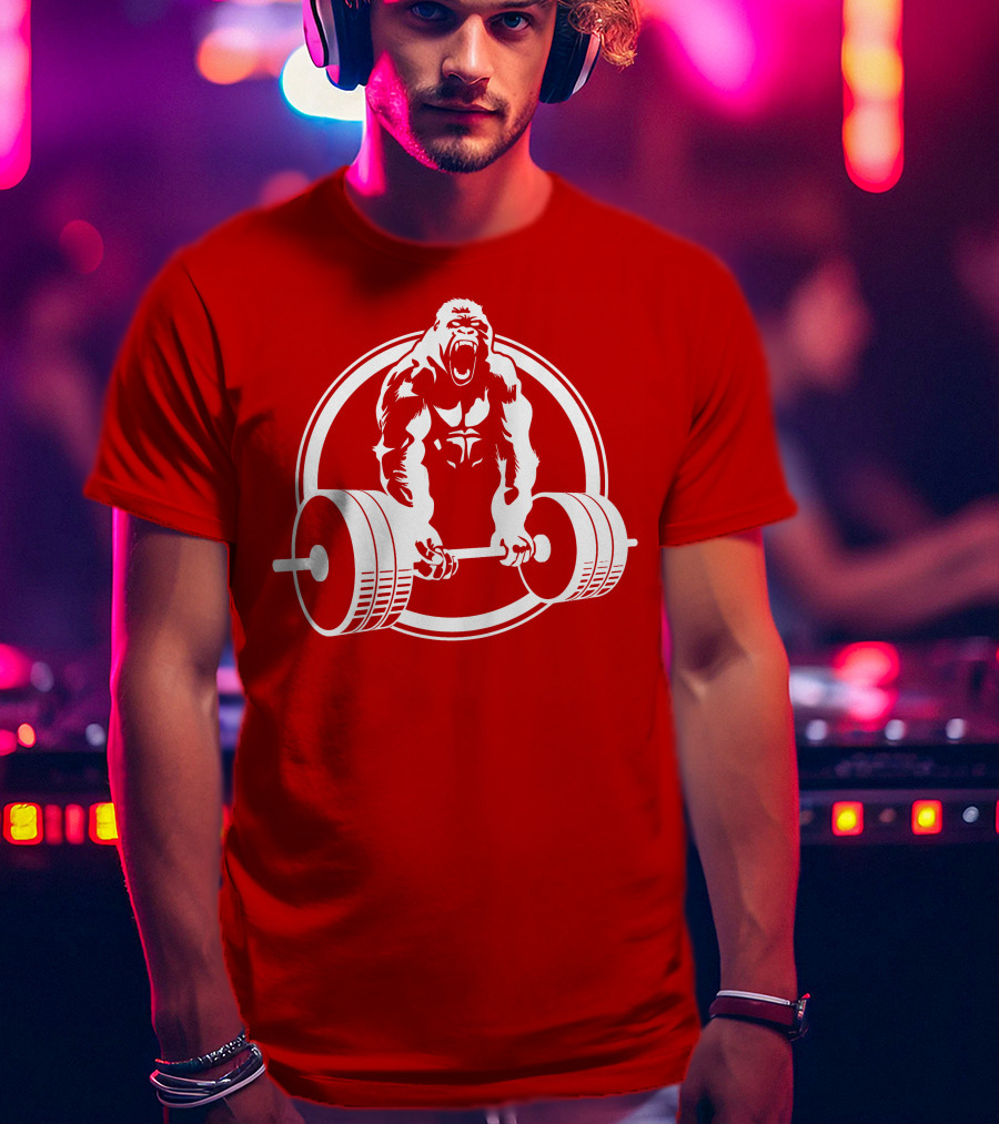 Gorilla Lifting Power Barbell Strength T-Shirt