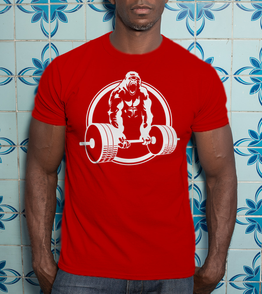 Gorilla Lifting Power Barbell Strength T-Shirt