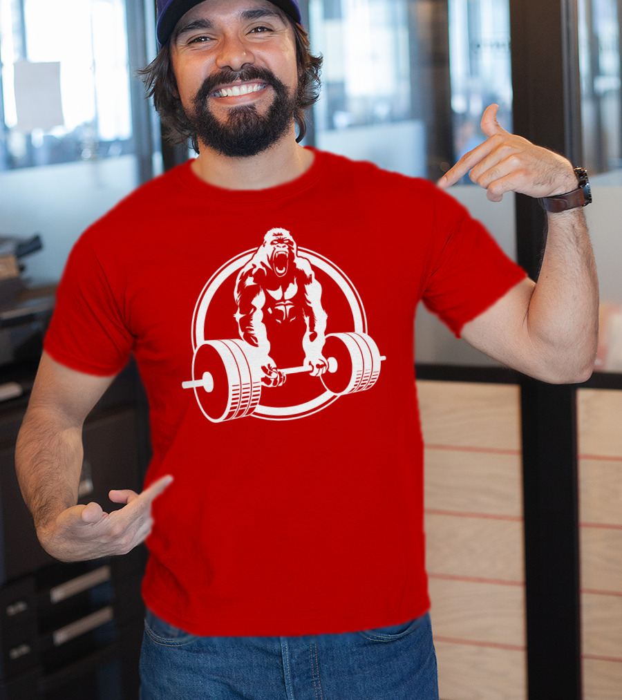 Gorilla Lifting Power Barbell Strength T-Shirt