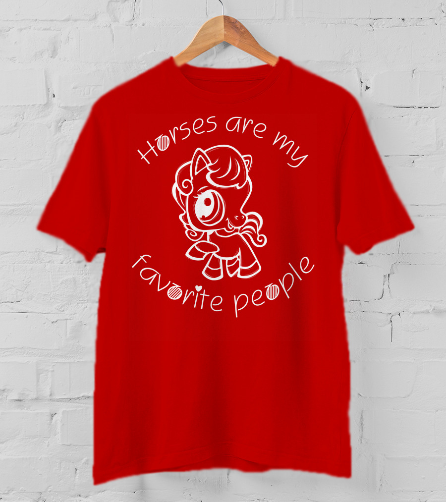 Horses Are My Favorite People Cute Cartoon T-Shirt