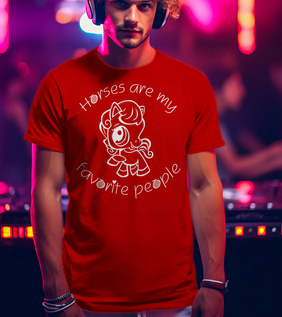 Horses Are My Favorite People Cute Cartoon T-Shirt