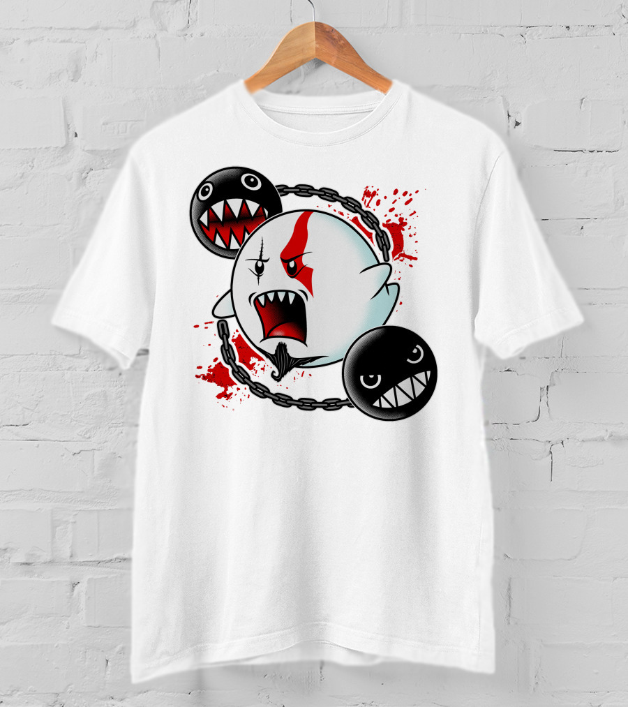 Ghost Of Sparta Boo Meets Chain Chomp Splatter T-Shirt