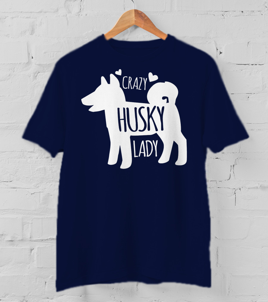 Crazy Husky Lady With Hearts Dog T-Shirt