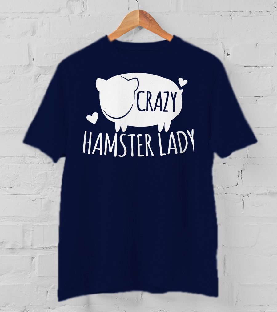 Crazy Hamster Lady With Hearts T-Shirt