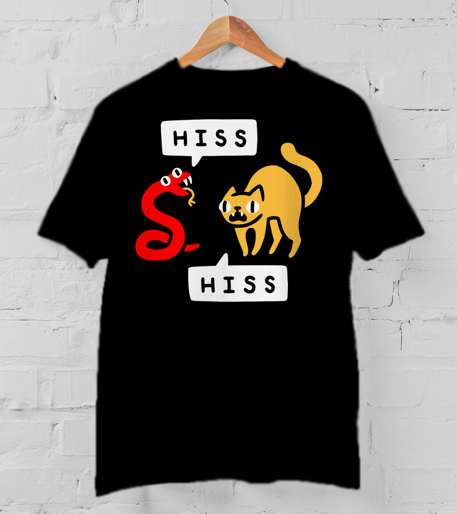 Hissy Fit Hiss Snake And Cat Conversation T-Shirt