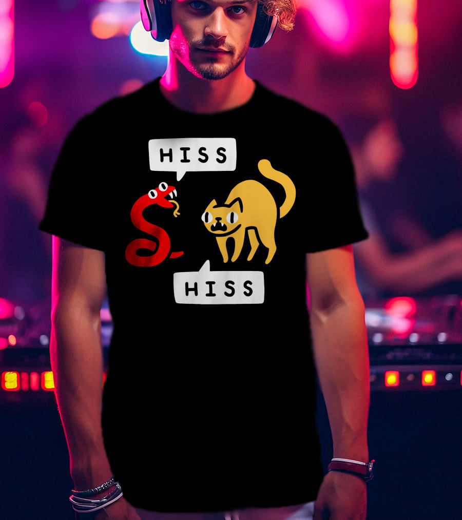 Hissy Fit Hiss Snake And Cat Conversation T-Shirt