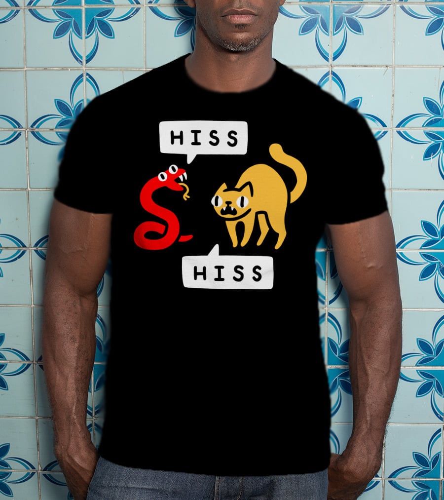 Hissy Fit Hiss Snake And Cat Conversation T-Shirt
