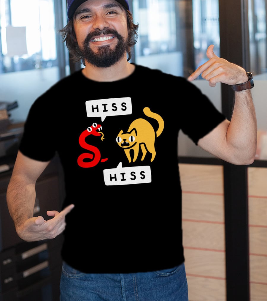 Hissy Fit Hiss Snake And Cat Conversation T-Shirt