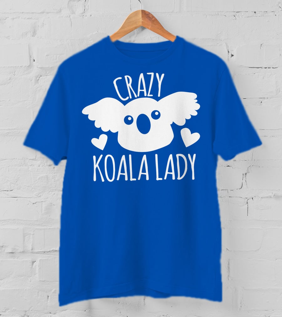 Crazy Koala Lady Cute Heart Accents T-Shirt