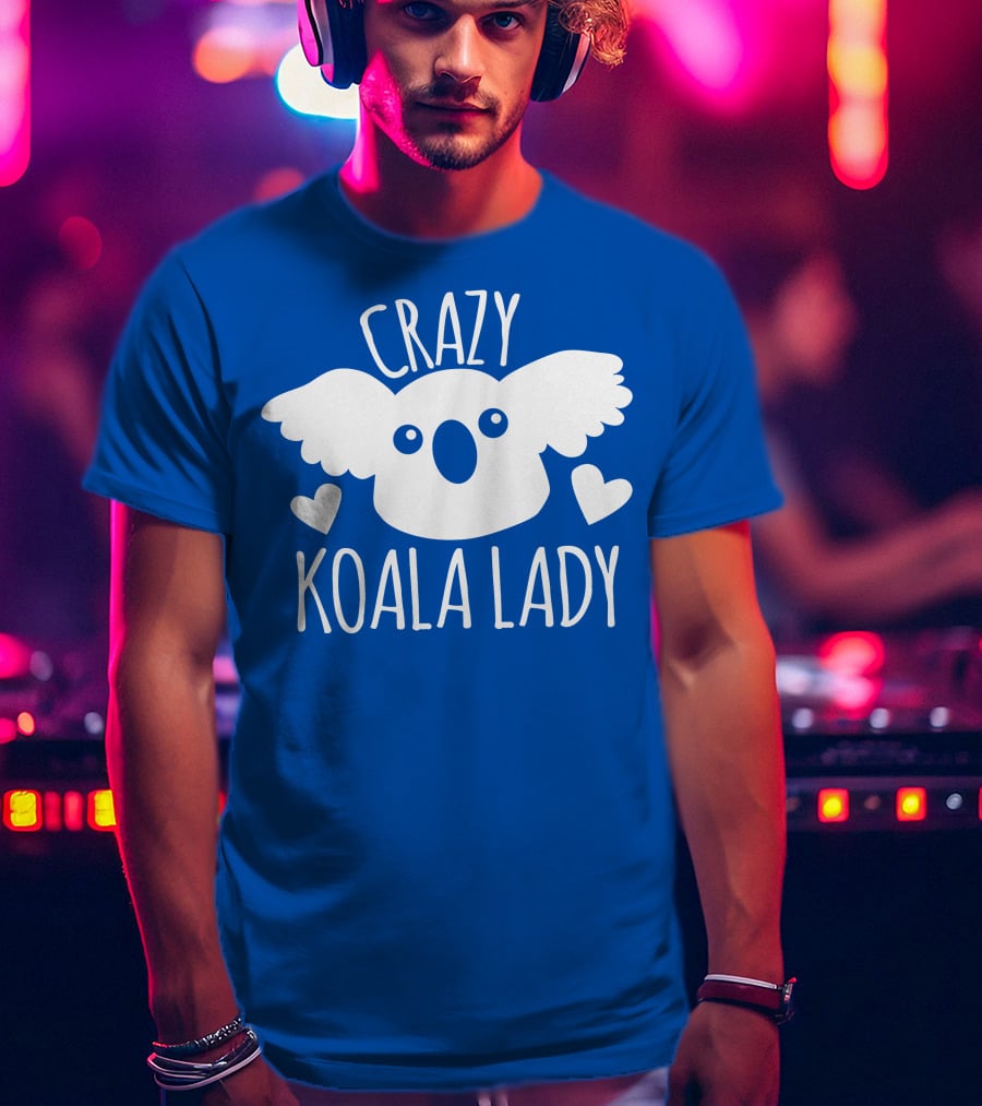 Crazy Koala Lady Cute Heart Accents T-Shirt