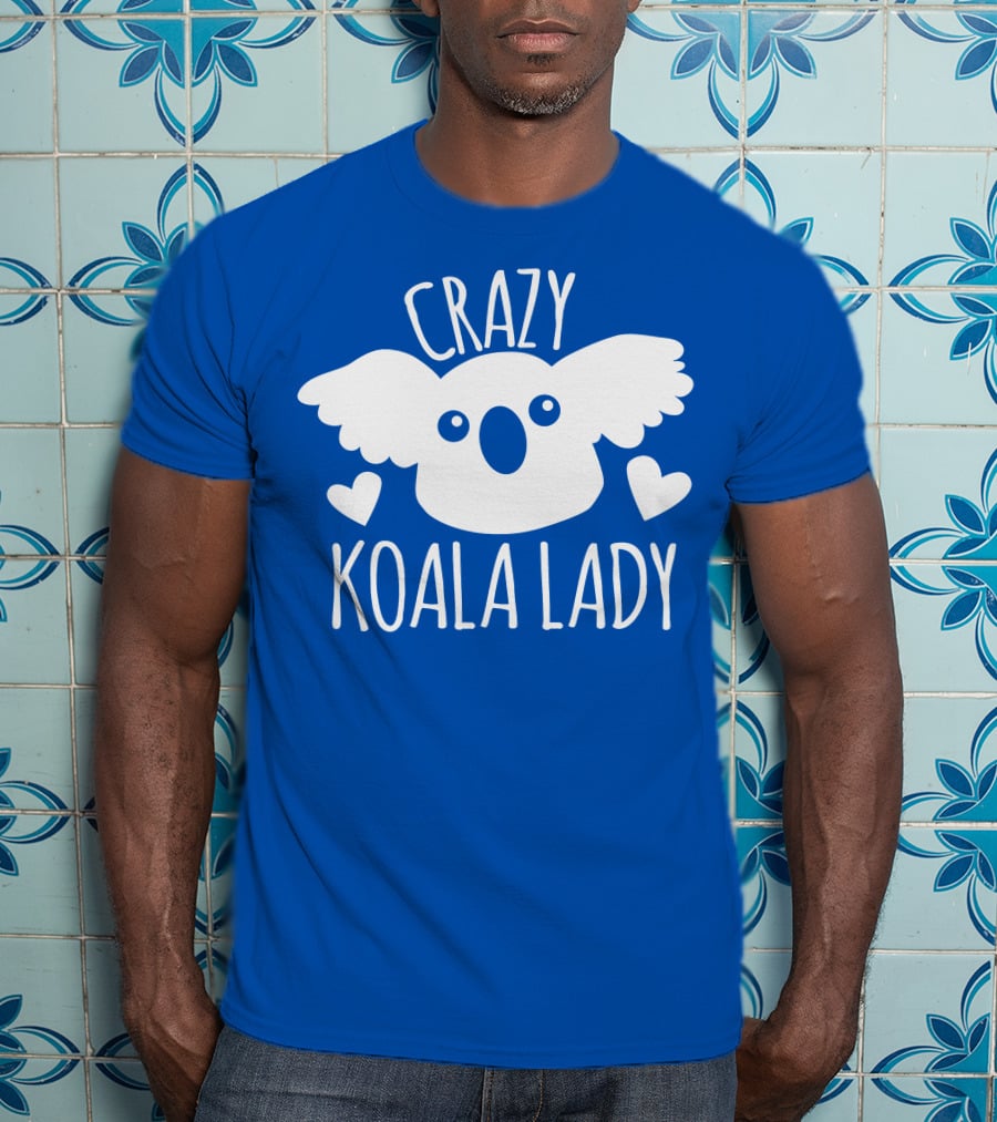 Crazy Koala Lady Cute Heart Accents T-Shirt