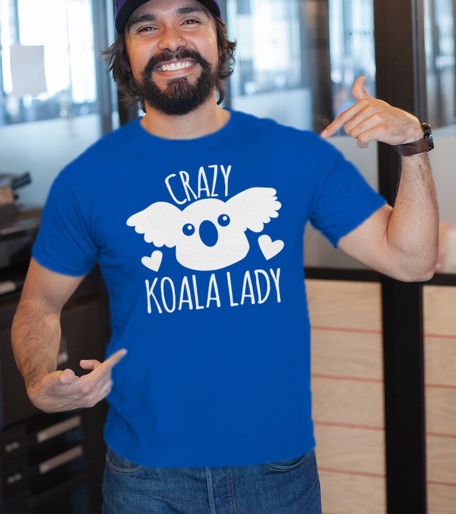 Crazy Koala Lady Cute Heart Accents T-Shirt