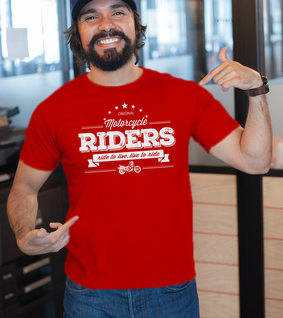 Original Motorcycle Riders Ride To Live, Live To Ride T-Shirt