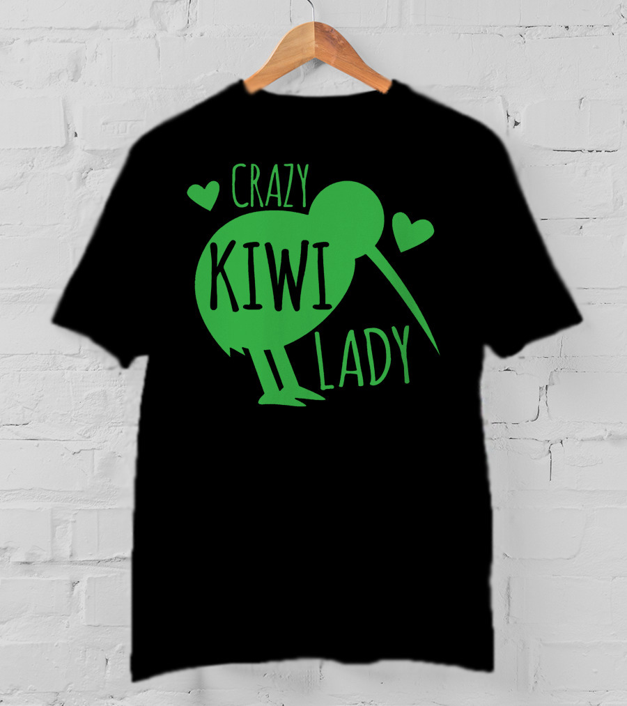 CRAZY KIWI LADY Kiwi Bird Hearts T-Shirt