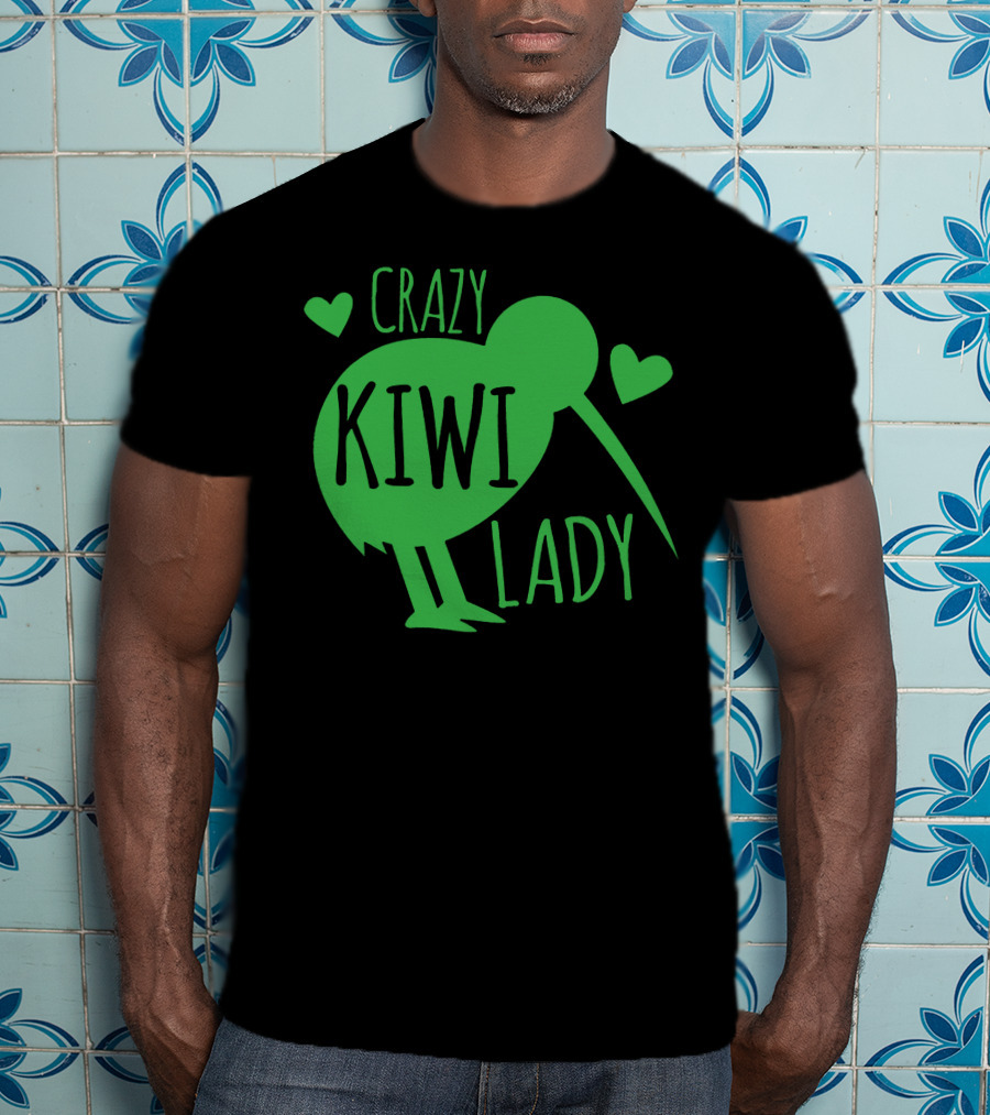 CRAZY KIWI LADY Kiwi Bird Hearts T-Shirt