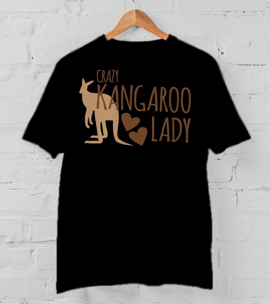 CRAZY KANGAROO LADY Kangaroo Hearts T-Shirt