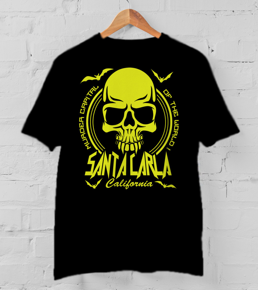 Santa Carla California Murder Capital Of The World Skull Bats T-Shirt