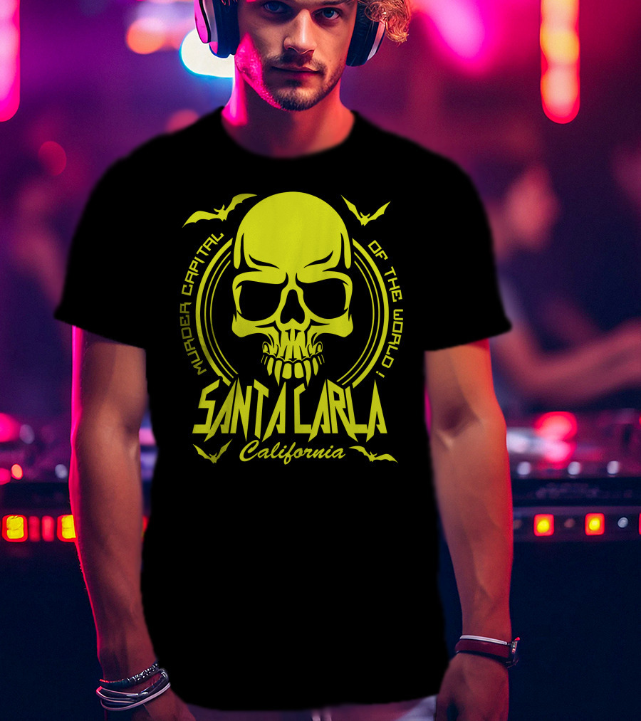 Santa Carla California Murder Capital Of The World Skull Bats T-Shirt