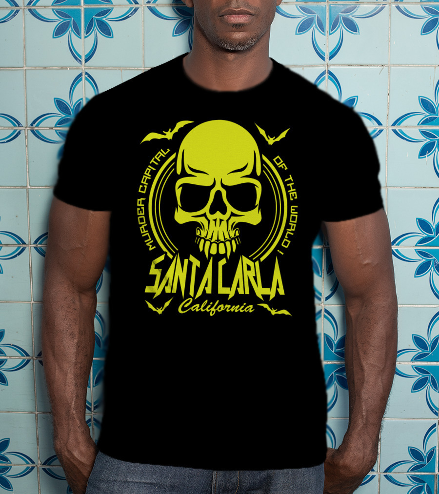Santa Carla California Murder Capital Of The World Skull Bats T-Shirt